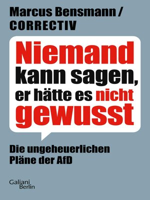 cover image of Niemand kann sagen, er hätte es nicht gewusst